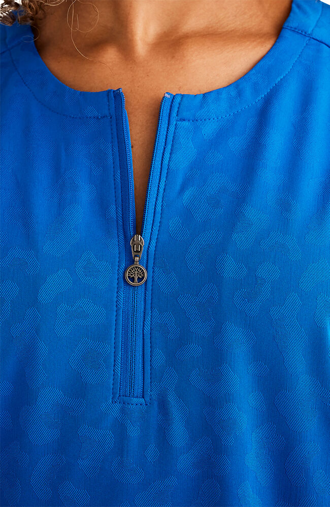 Women's Jayden Leopard Jacquard Top - Royal