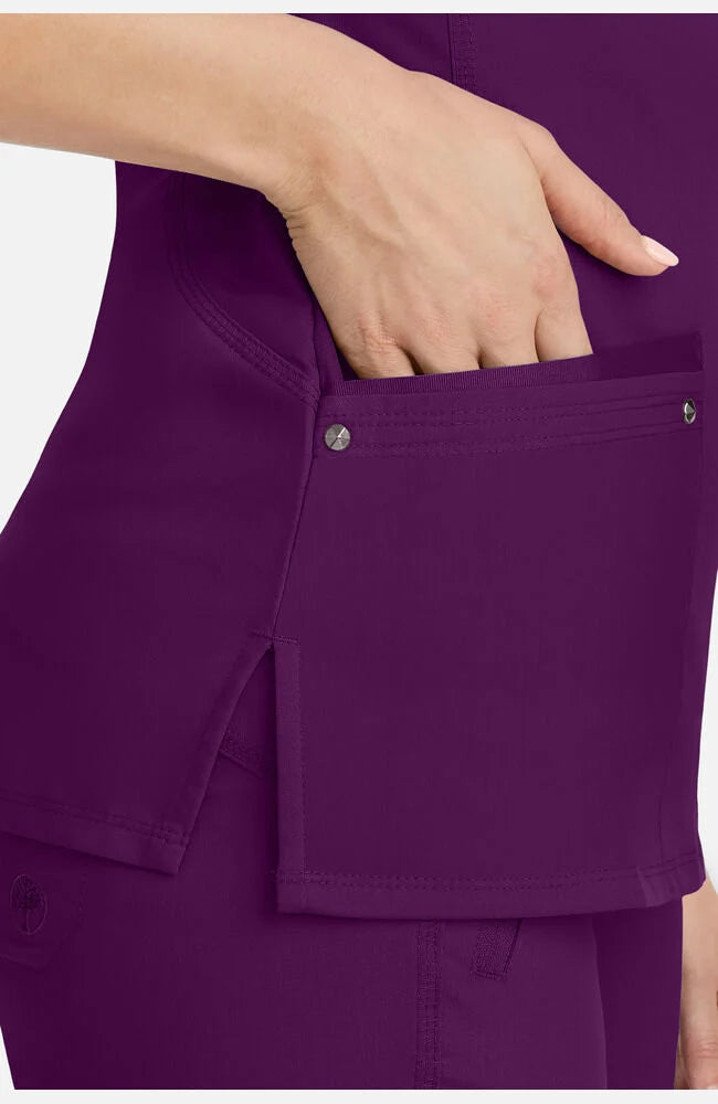 Women's Juliet V-Neck Yoga Scrub Top - Eggplant