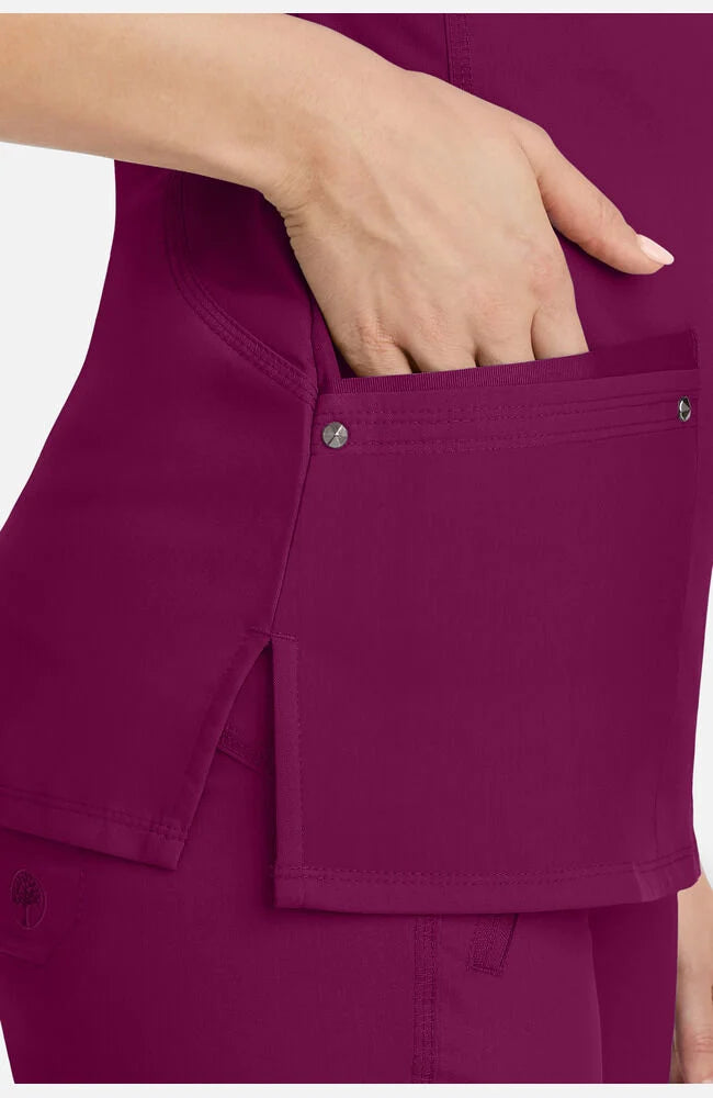 Women's Juliet V-Neck Yoga Scrub Top - Wine