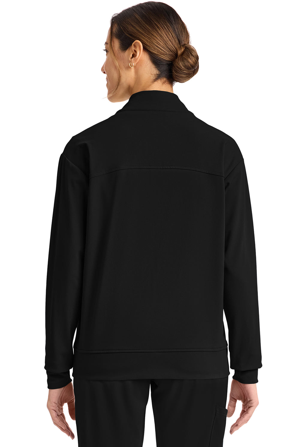 Women's 2-Pocket Shawl Collar Warm Up Jacket - Black