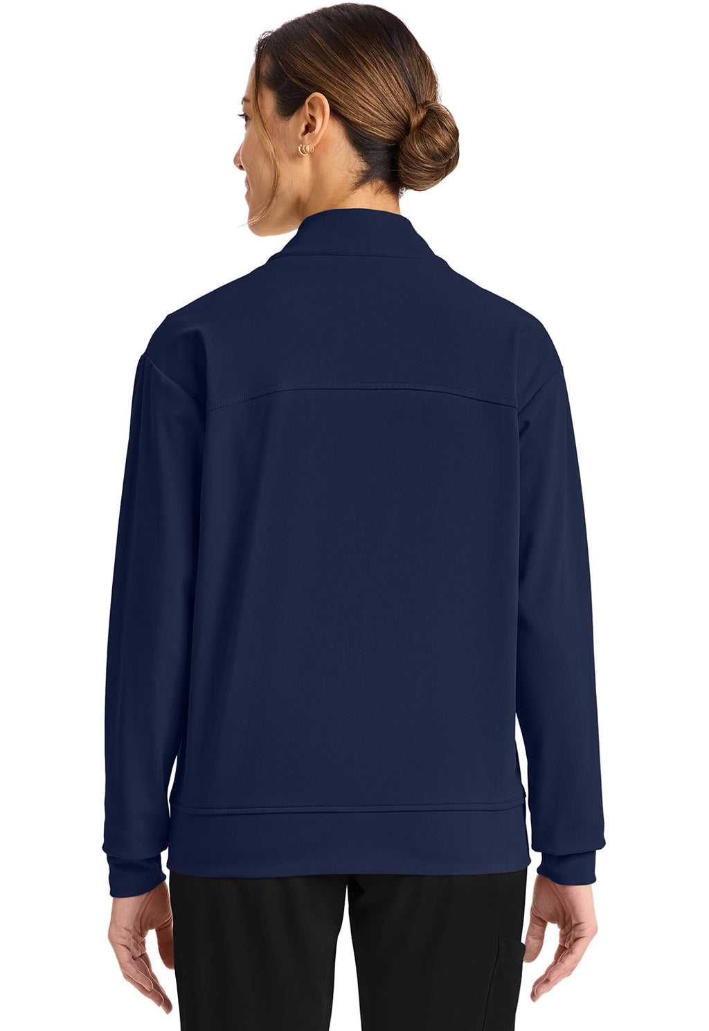 Women's 2-Pocket Shawl Collar Warm Up Jacket - Navy