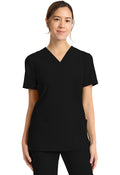 2-Pocket V-Neck Top - Black