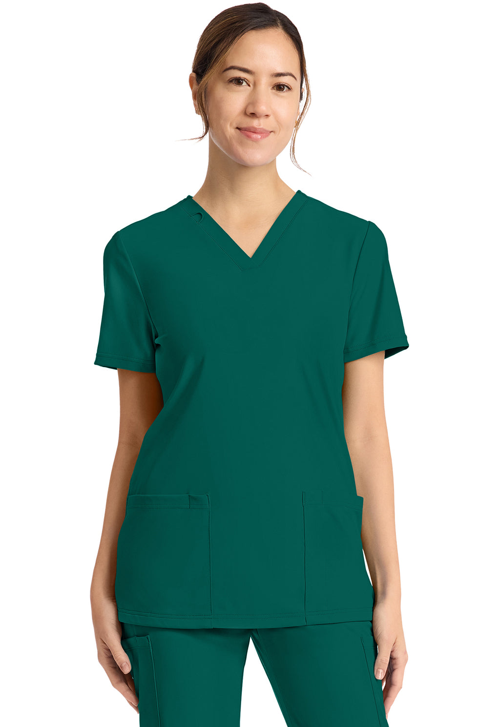 2-Pocket V-Neck Top - Hunter