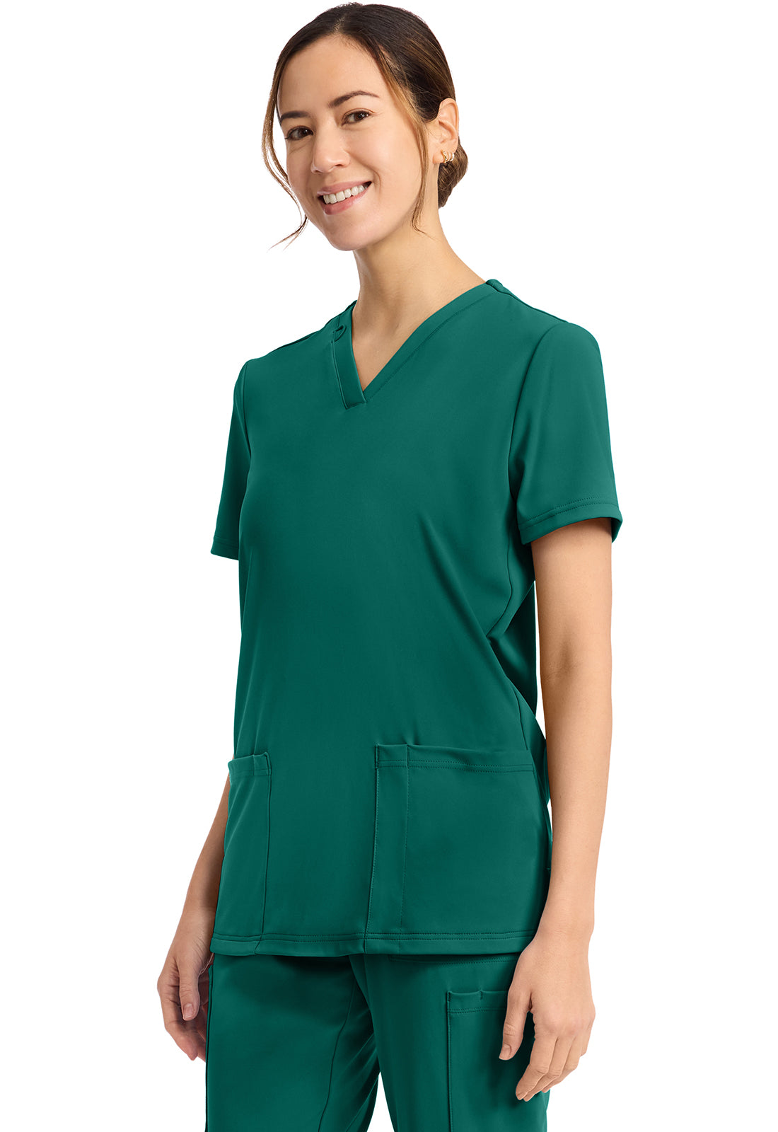 2-Pocket V-Neck Top - Hunter