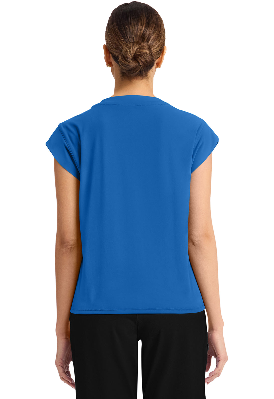 Tuck-In Chest Pocket Crew Neck Top - Royal