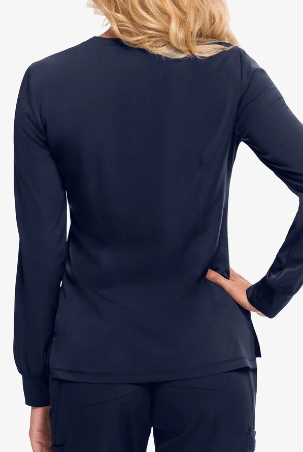 Women's Megan Round Neck Scrub Jacket - Navy