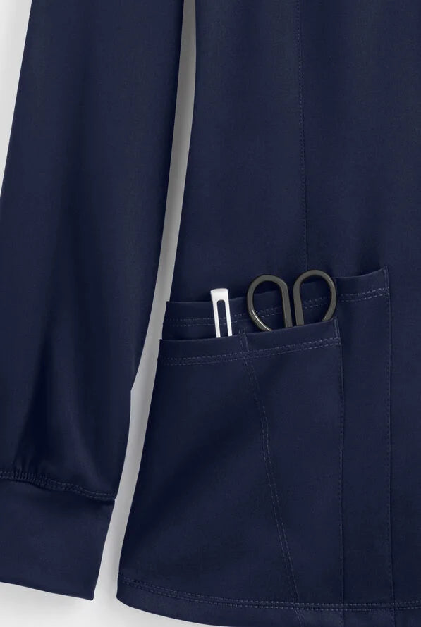 Women's Megan Round Neck Scrub Jacket - Navy