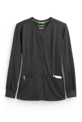 Women's Megan Round Neck Scrub Jacket - Pewter