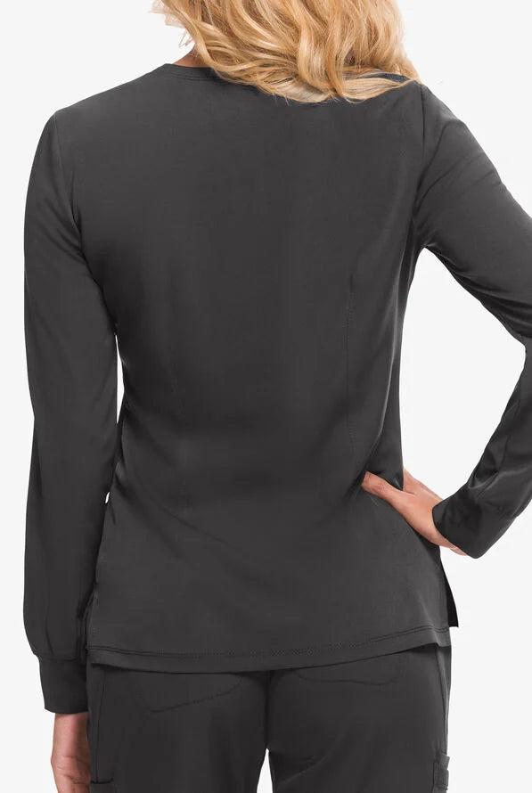 Women's Megan Round Neck Scrub Jacket - Pewter