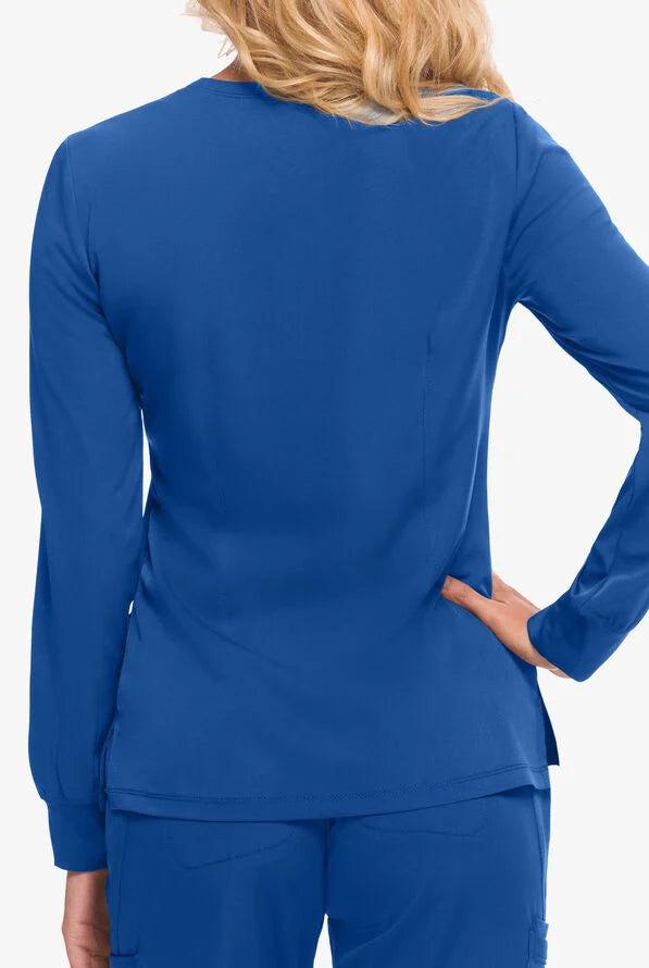 Women's Megan Round Neck Scrub Jacket - Royal