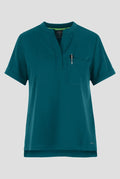 Women's Macy Mandarin Collar Top - Caribbean