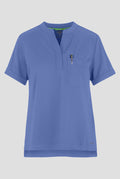 Women's Macy Mandarin Collar Top - Ciel