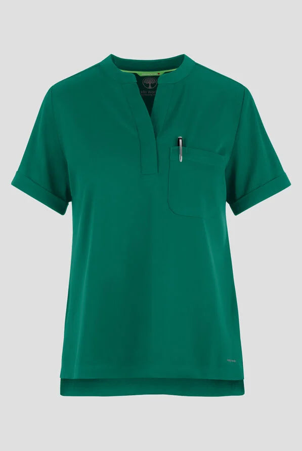 Women's Macy Mandarin Collar Top - Hunter