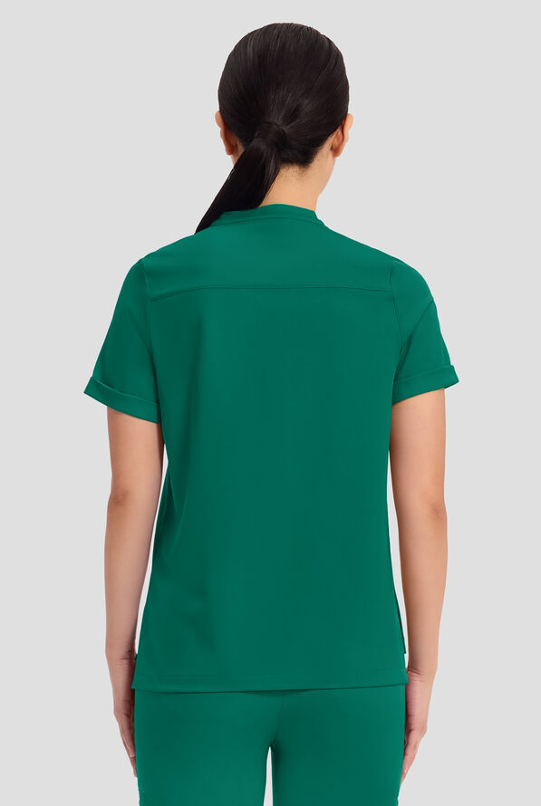 Women's Macy Mandarin Collar Top - Hunter