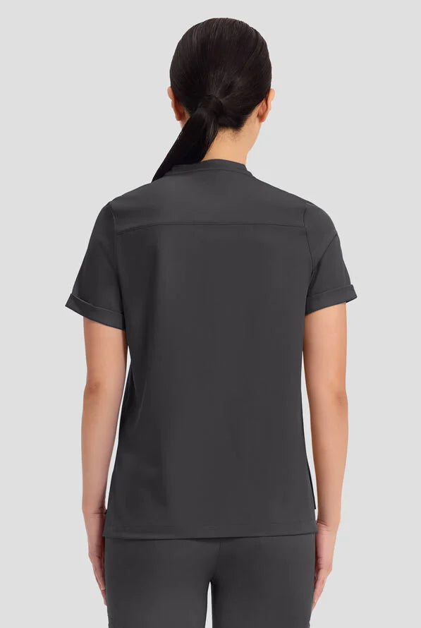 Women's Macy Mandarin Collar Top - Pewter