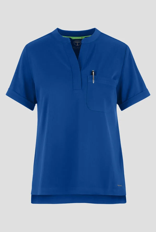 Women's Macy Mandarin Collar Top - Royal