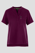 Women's Macy Mandarin Collar Top - Wine