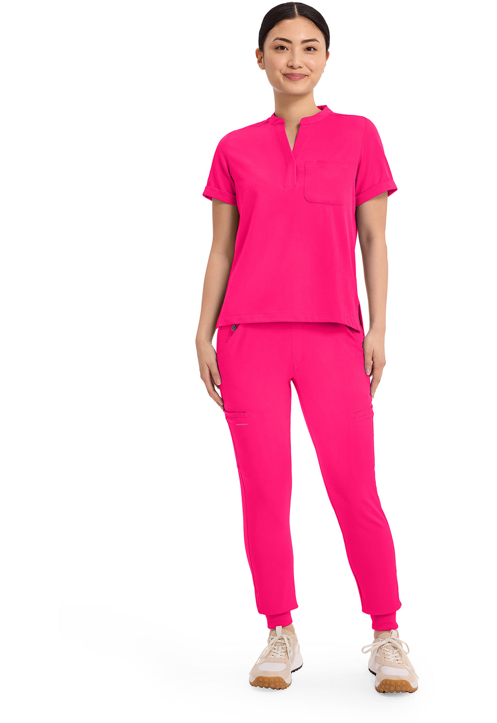 Women's Macy Mandarin Collar Top - Carnation Pink