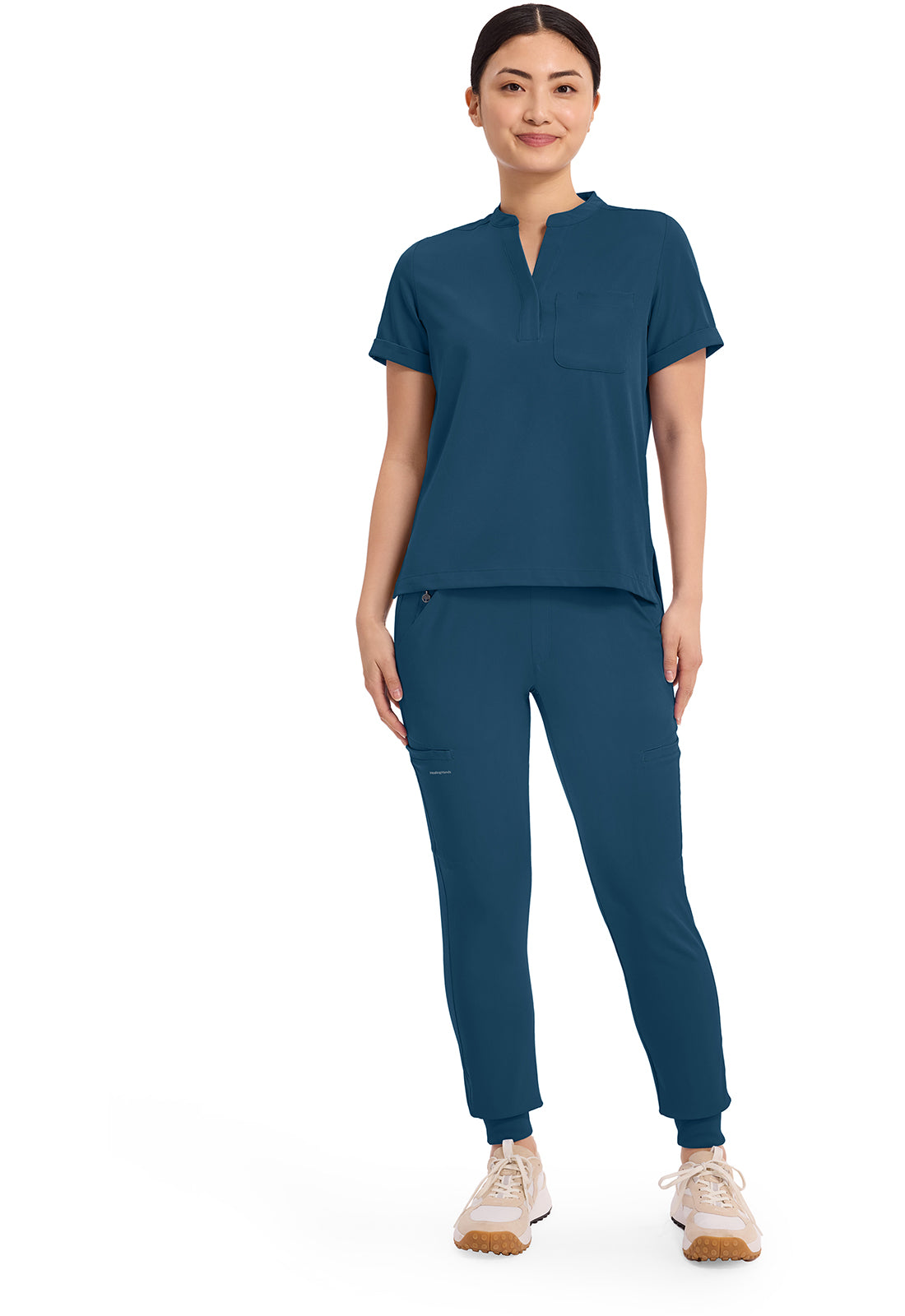 Women's Macy Mandarin Collar Top - Caribbean