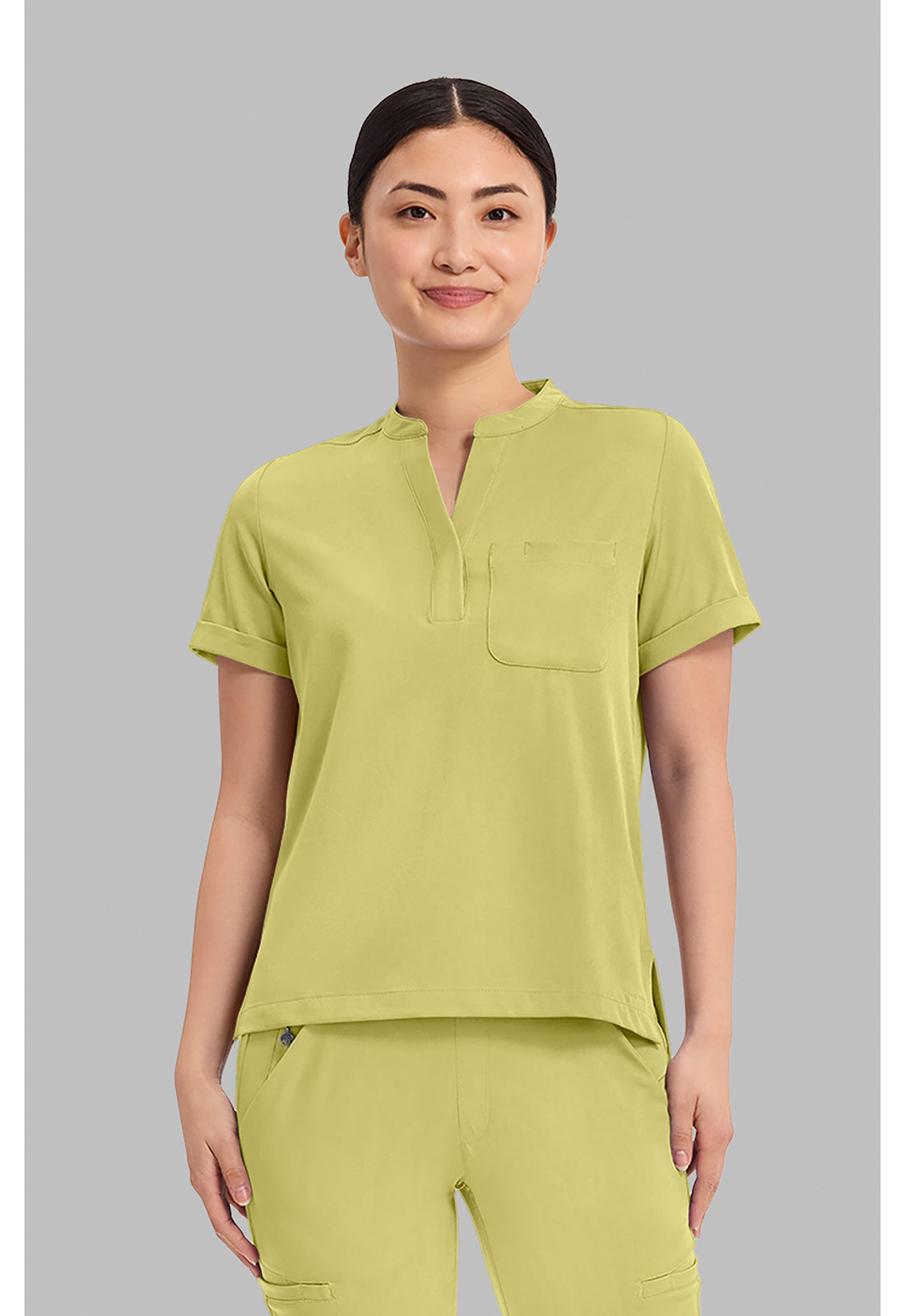 Women's Macy Mandarin Collar Top - Retro Lime