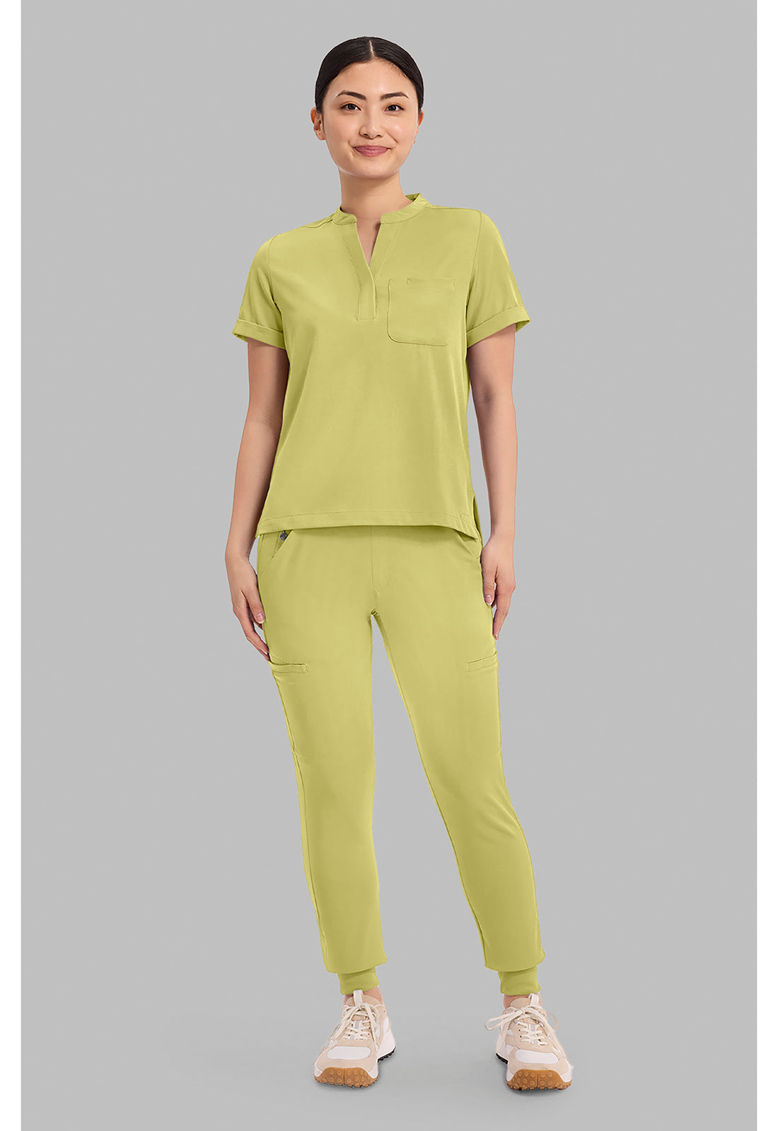 Women's Macy Mandarin Collar Top - Retro Lime