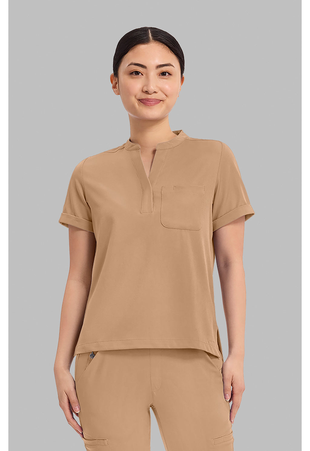 Women's Macy Mandarin Collar Top - Sand Dunes