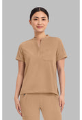 Women's Macy Mandarin Collar Top - Sand Dunes