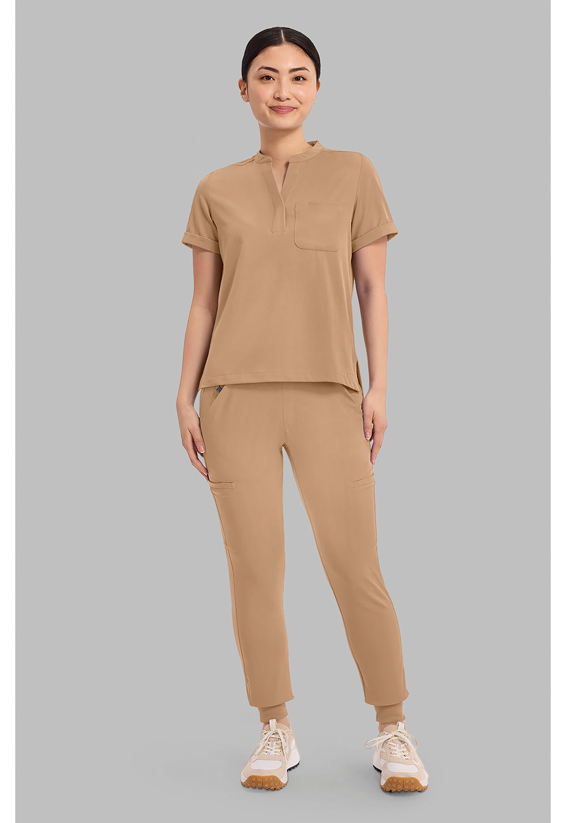 Women's Macy Mandarin Collar Top - Sand Dunes