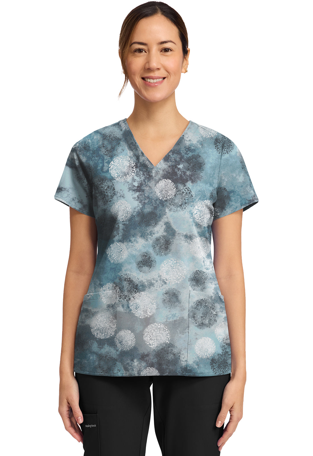 Women's Amanda Moody Dots Print Scrub Top