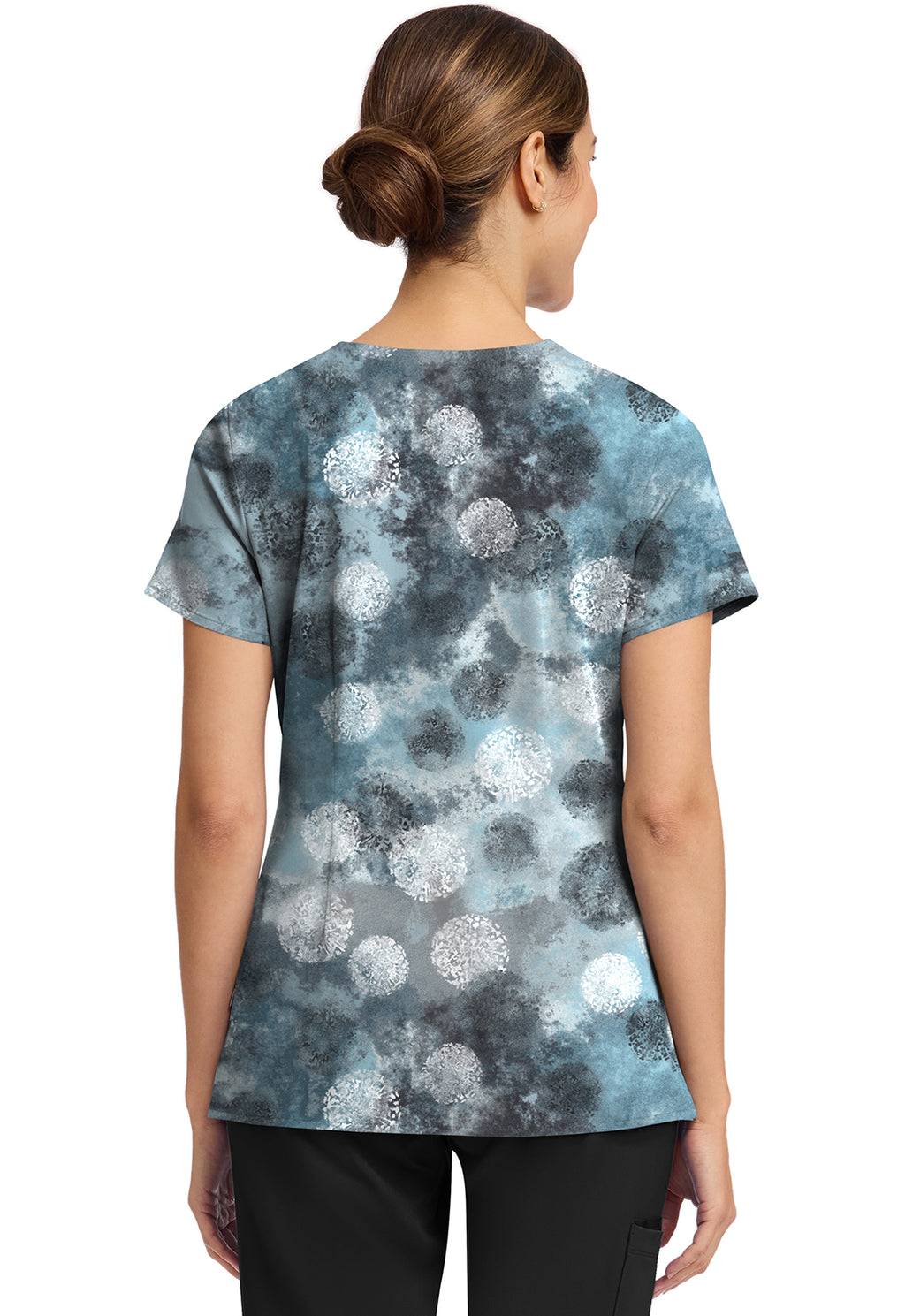 Women's Amanda Moody Dots Print Scrub Top