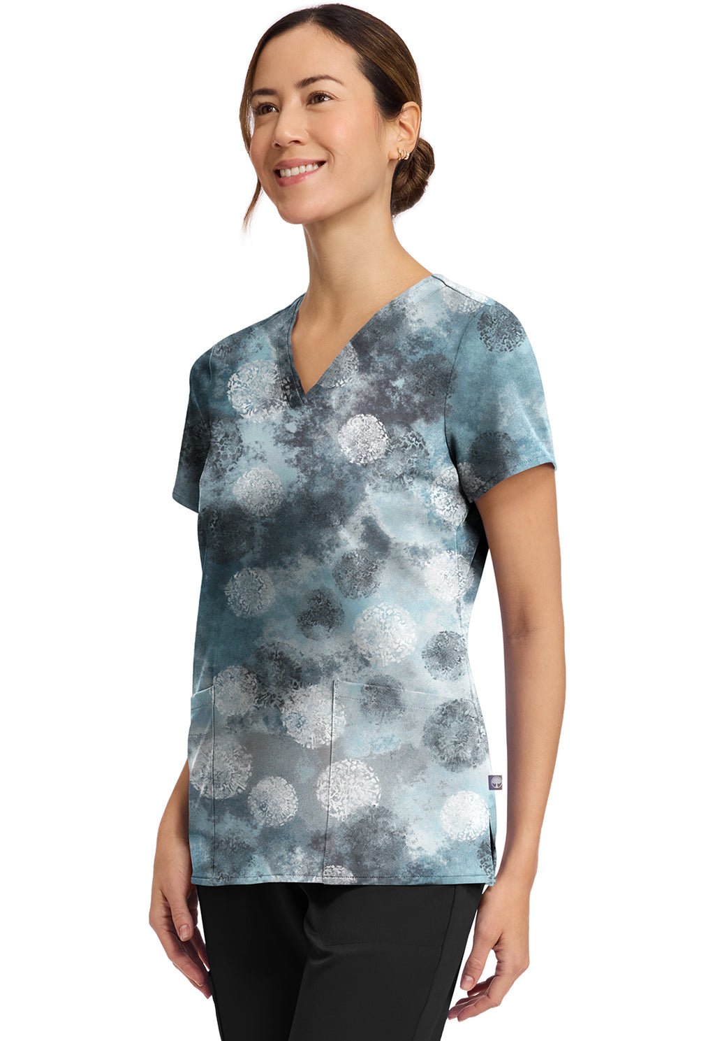 Women's Amanda Moody Dots Print Scrub Top