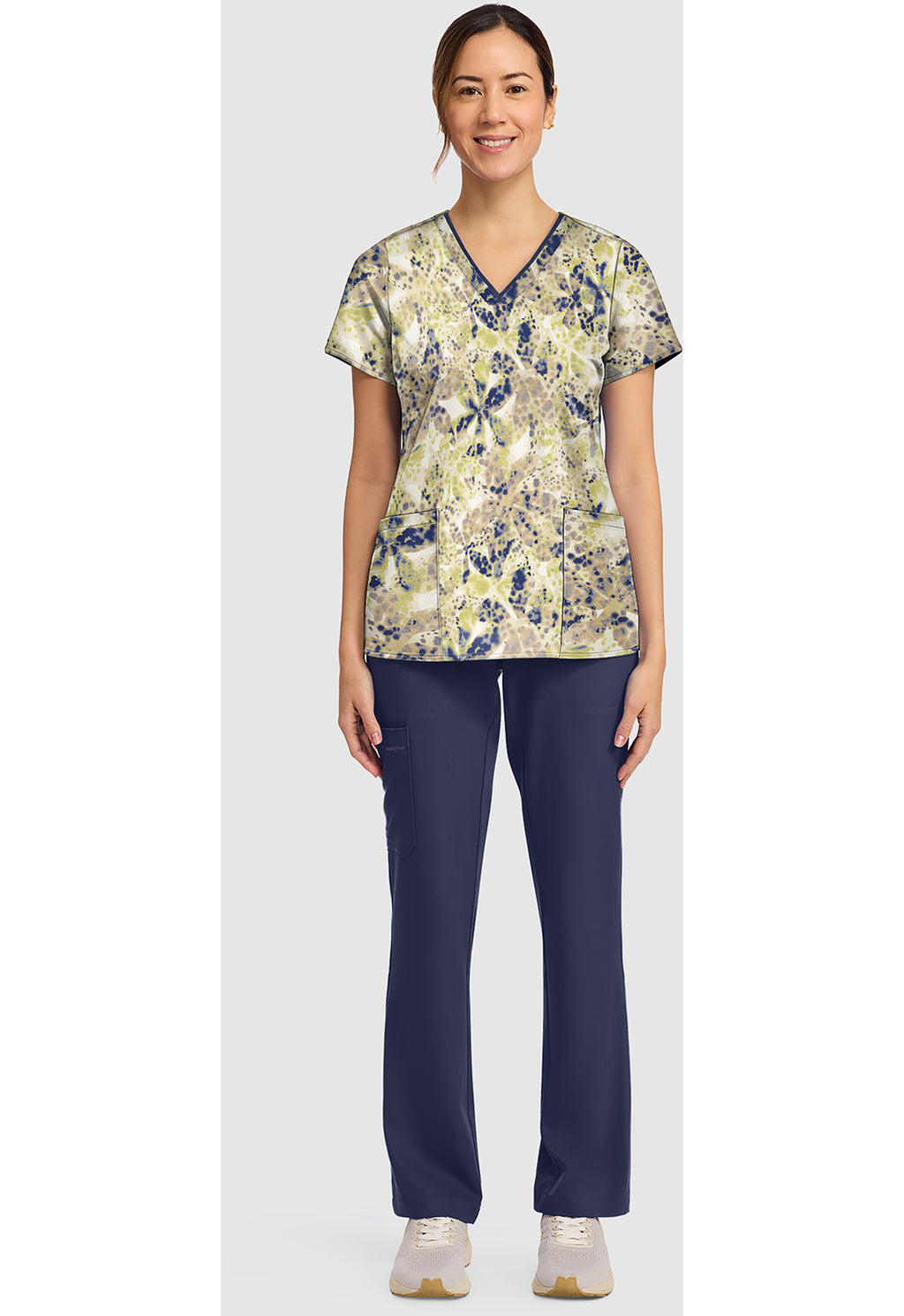Women's Amanda Orchid Rain Print Scrub Top