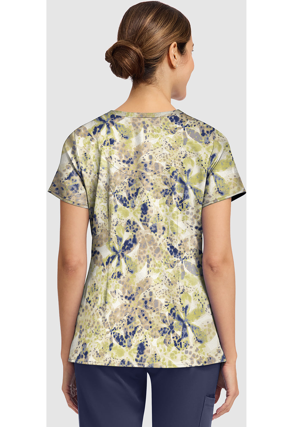 Women's Amanda Orchid Rain Print Scrub Top