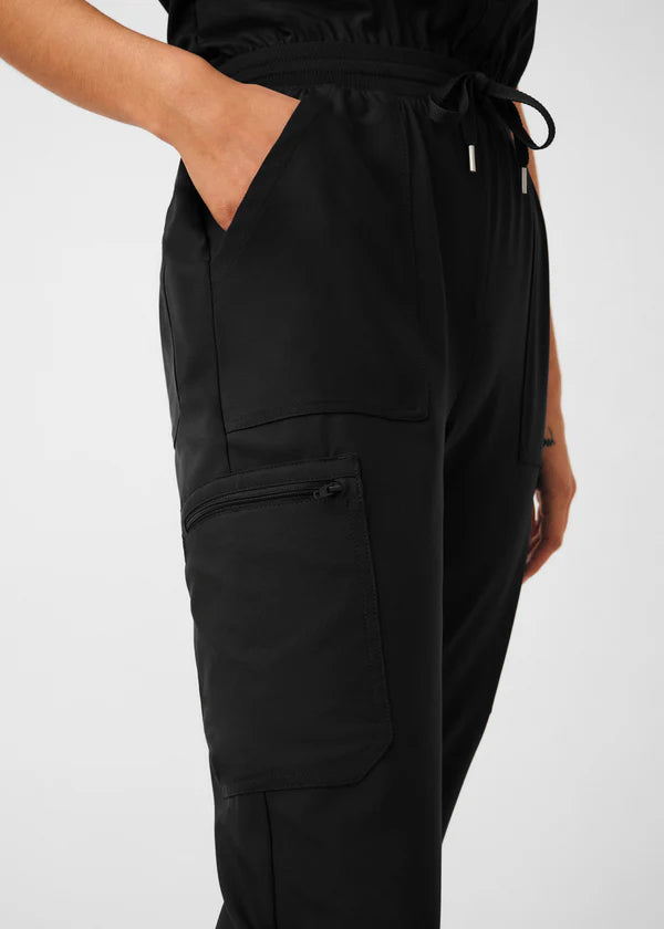 Forward 8-Pocket Cargo Jumpsuit - Black