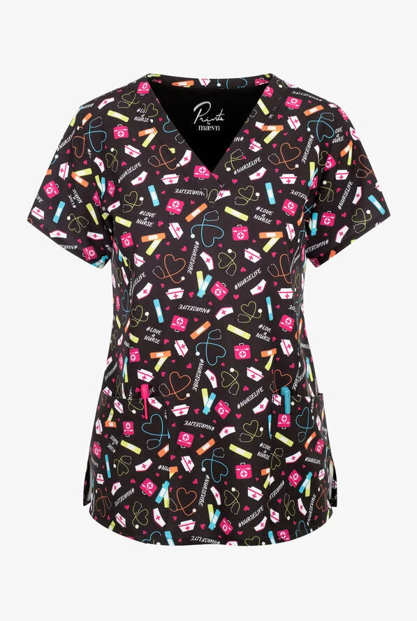 Women's Print Top - Nurse Vibes