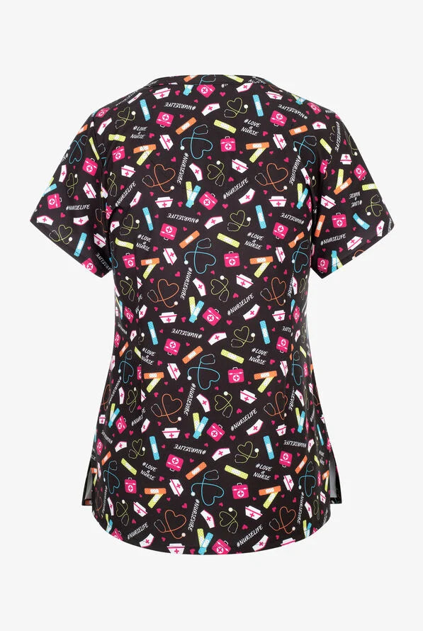 Women's Print Top - Nurse Vibes