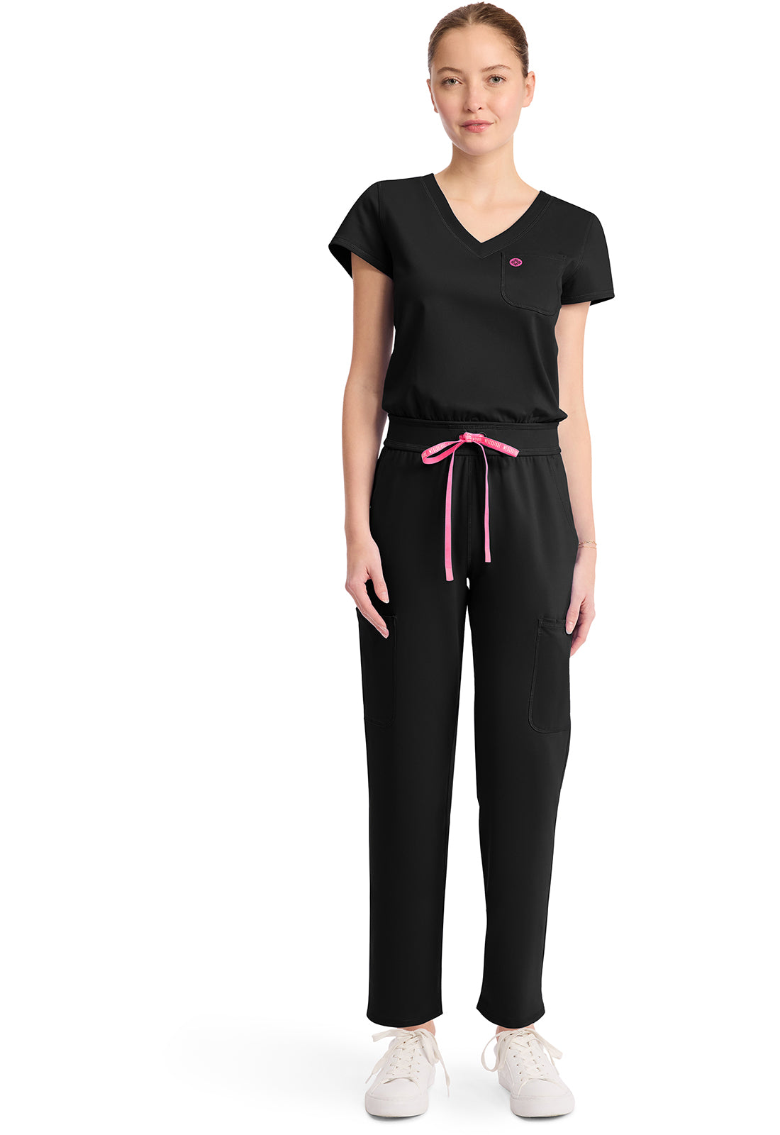 Amp Knit V-Neck Jumpsuit - Black