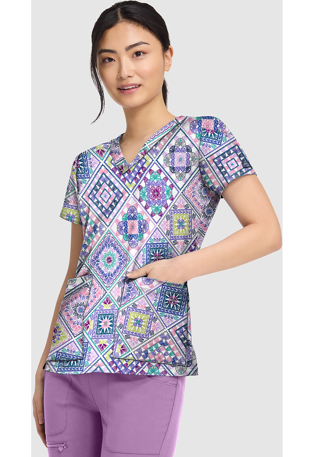 Women's Vicky Crochet All Day Print Top