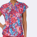 Diana Mandarin Collar Print Top - Tones of Red