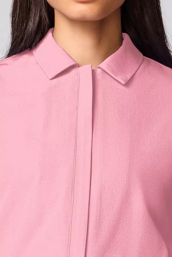 Women's 4-Pocket Dolman Sleeve Collar Neck Wide Leg Scrub Jumpsuit