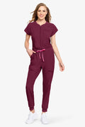 Amp 5-Pocket Zip Front Jumpsuit - Wine