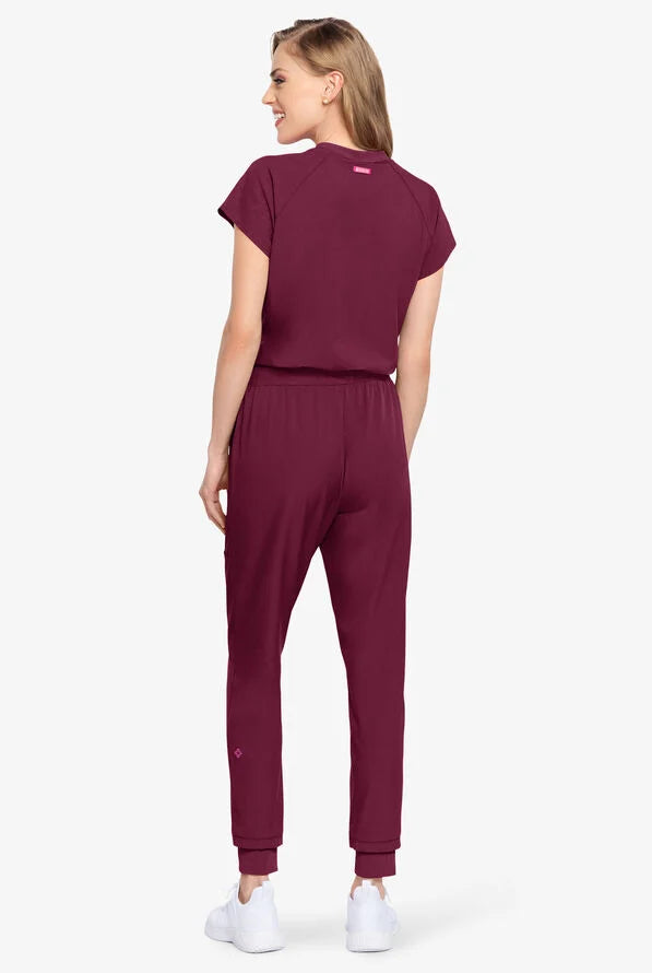 Amp 5-Pocket Zip Front Jumpsuit - Wine