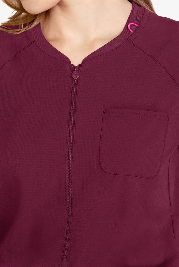 Amp 5-Pocket Zip Front Jumpsuit - Wine