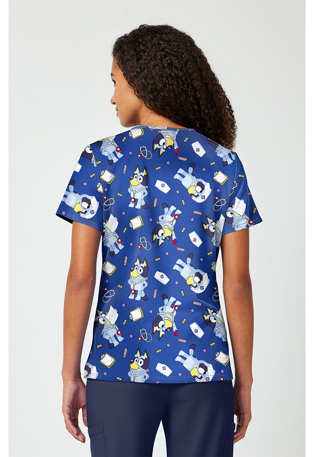 Women's Nurse Bluey Print Top