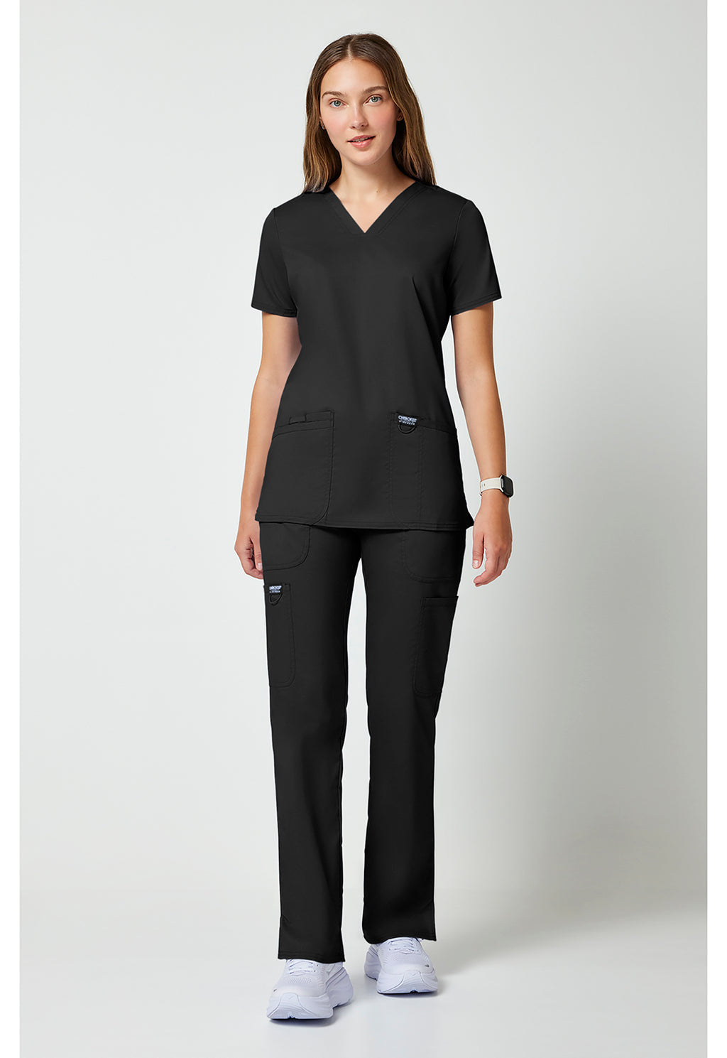 Women's 3-Pocket V-Neck Top - Black
