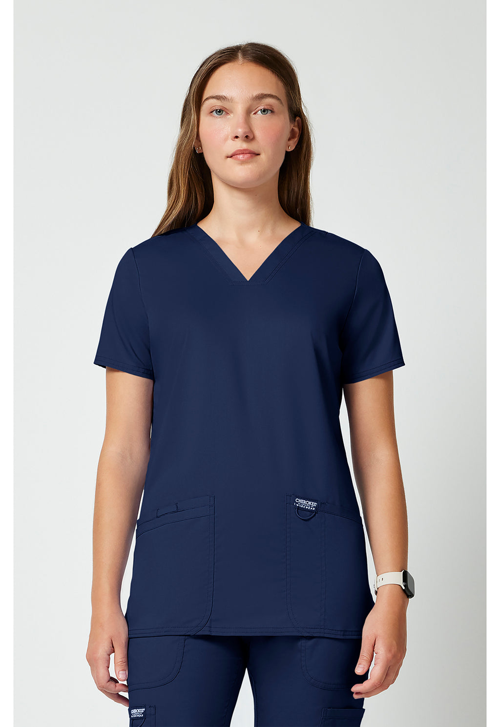 Women's 3-Pocket V-Neck Top - Navy